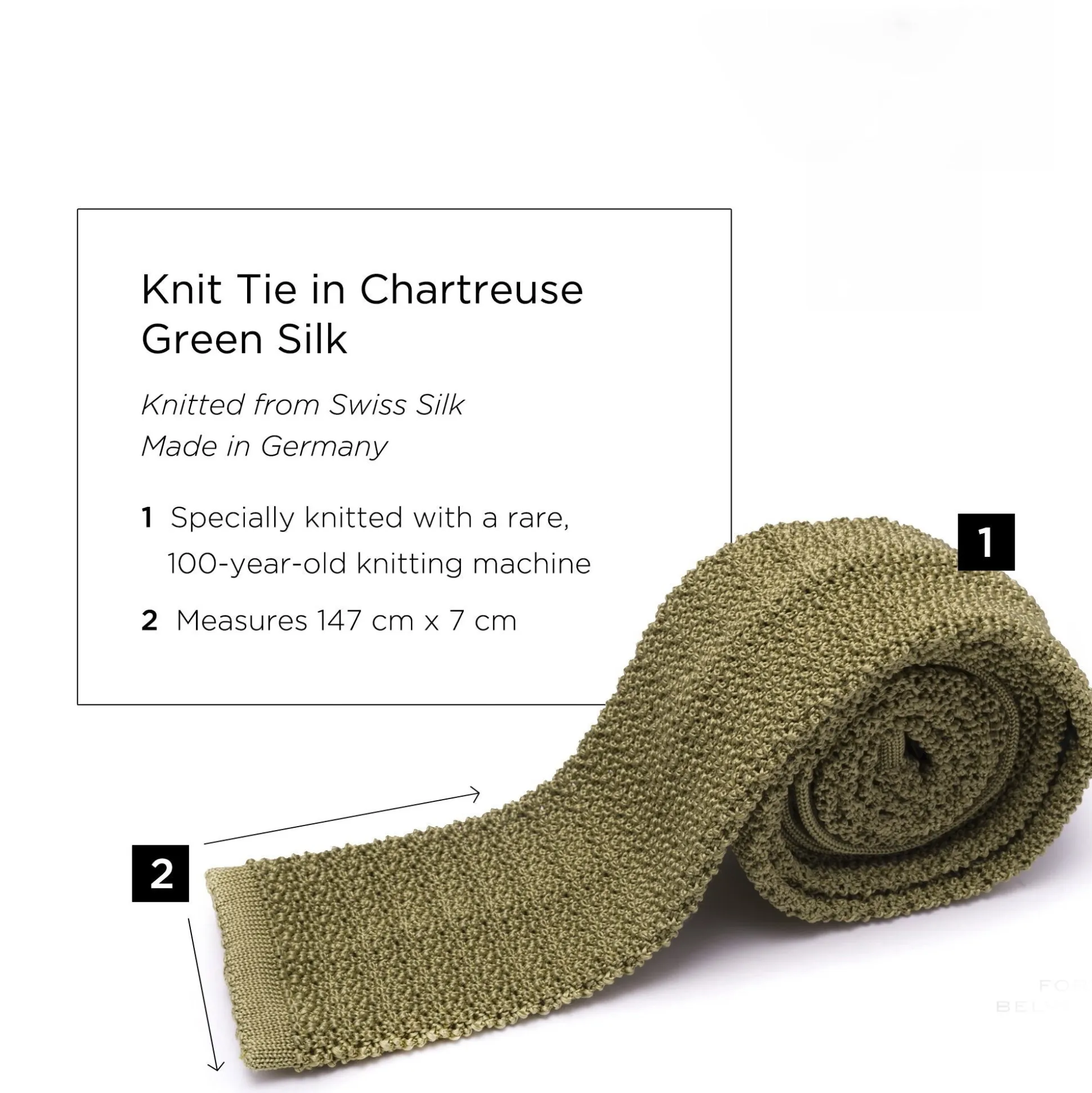 Chartreuse Green Silk Knit Tie