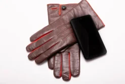 Chestnut Brown Touchscreen Lamb Nappa Leather Gloves