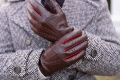 Chestnut Brown Touchscreen Lamb Nappa Leather Gloves