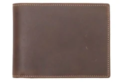 Classic 8 Card Bifold Antique Mahogany Leather Wallet