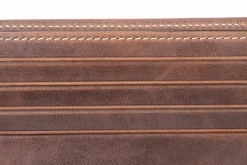 Classic 8 Card Bifold Antique Mahogany Leather Wallet