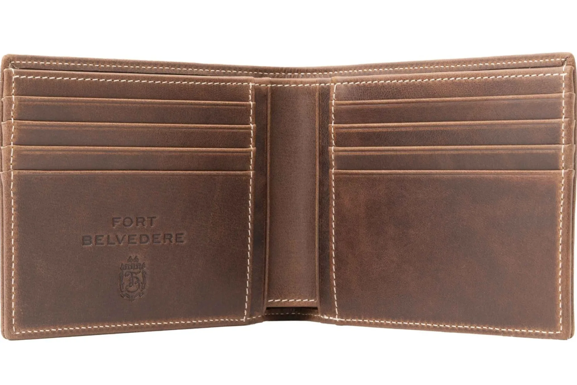 Classic 8 Card Bifold Antique Mahogany Leather Wallet