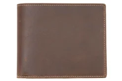Classic 8 Card Bifold Antique Mahogany Leather Wallet