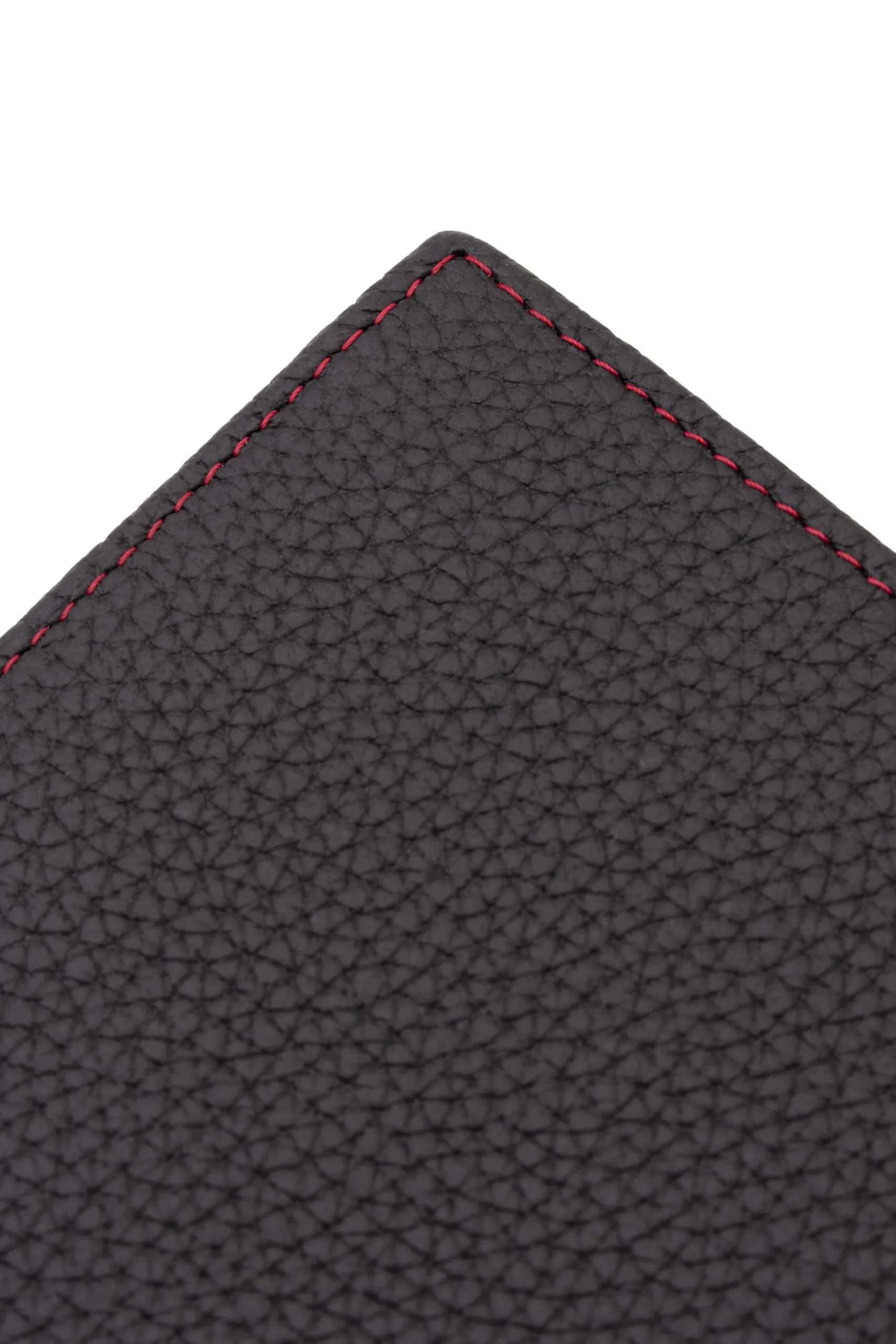 Classic 10 Card Bifold Black & Red Grained Leather Wallet