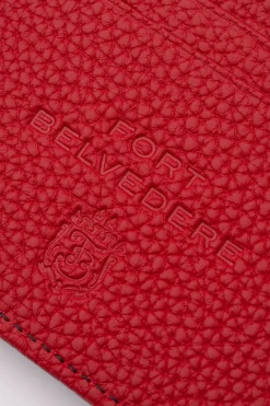 Classic 10 Card Bifold Black & Red Grained Leather Wallet