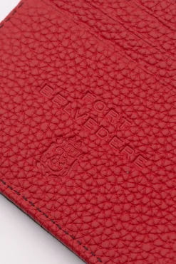 Classic 10 Card Bifold Black & Red Grained Leather Wallet