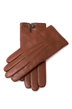 Cognac Brown Lamb Nappa Leather Dress Gloves