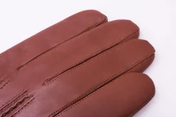 Cognac Brown Lamb Nappa Leather Dress Gloves