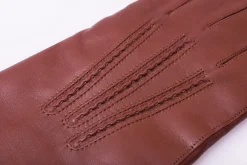 Cognac Brown Lamb Nappa Leather Dress Gloves