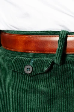 Cognac Brown Museum Calf Leather Belt