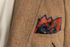 Copper Red Art Deco Egyptian Scarab Pocket Square