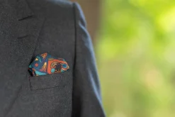 Copper Red Art Deco Egyptian Scarab Pocket Square