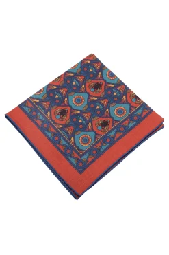 Copper Red Art Deco Egyptian Scarab Pocket Square