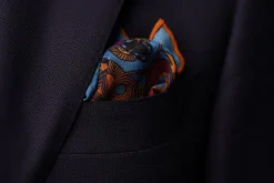 Copper Red Art Deco Egyptian Scarab Pocket Square