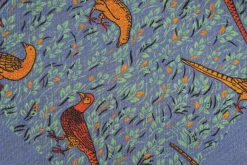 Cornflower Blue Reversible Pheasant & Paisley Silk Pocket Square