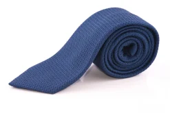 Dark Blue Grenadine Silk Tie
