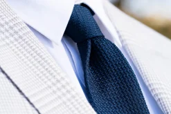 Dark Blue Grenadine Silk Tie