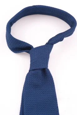 Dark Blue Grenadine Silk Tie