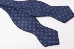 Dark Blue Micropattern Madder Silk Bow Tie