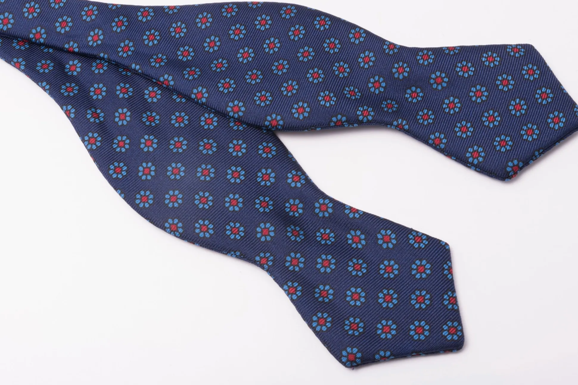 Dark Blue Micropattern Madder Silk Bow Tie