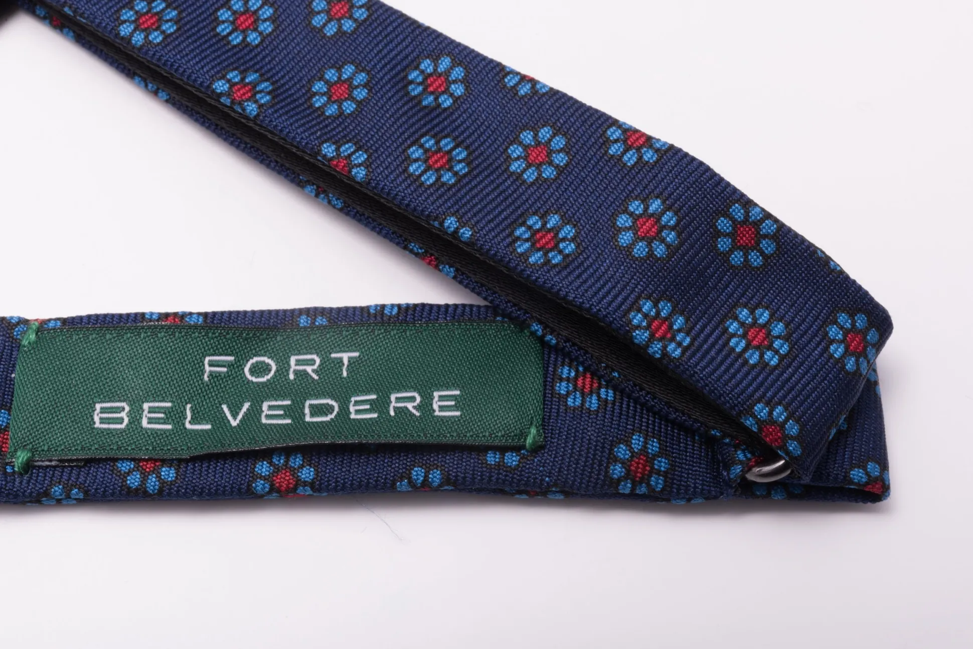 Dark Blue Micropattern Madder Silk Bow Tie