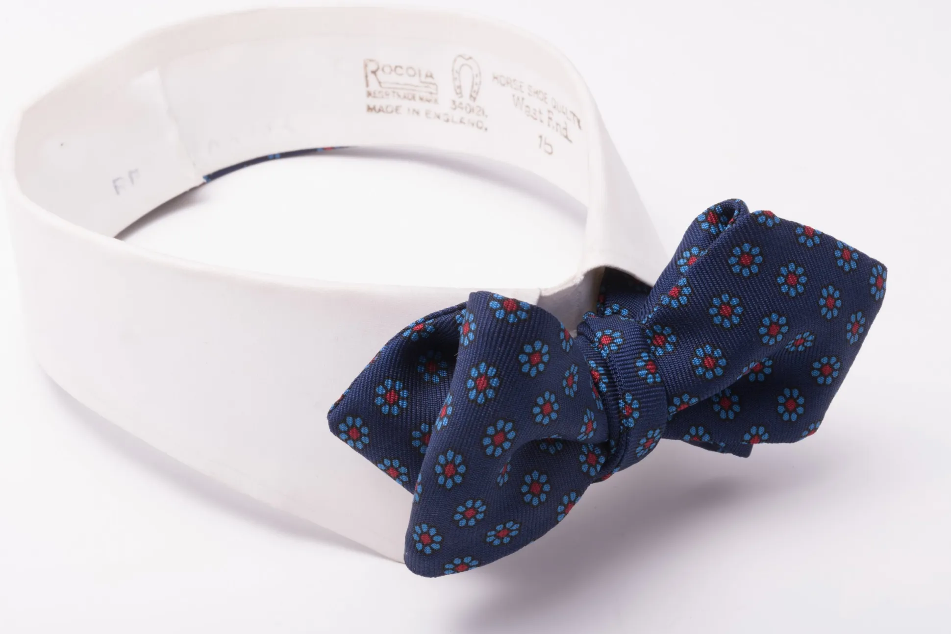 Dark Blue Micropattern Madder Silk Bow Tie