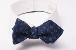 Dark Blue Micropattern Madder Silk Bow Tie