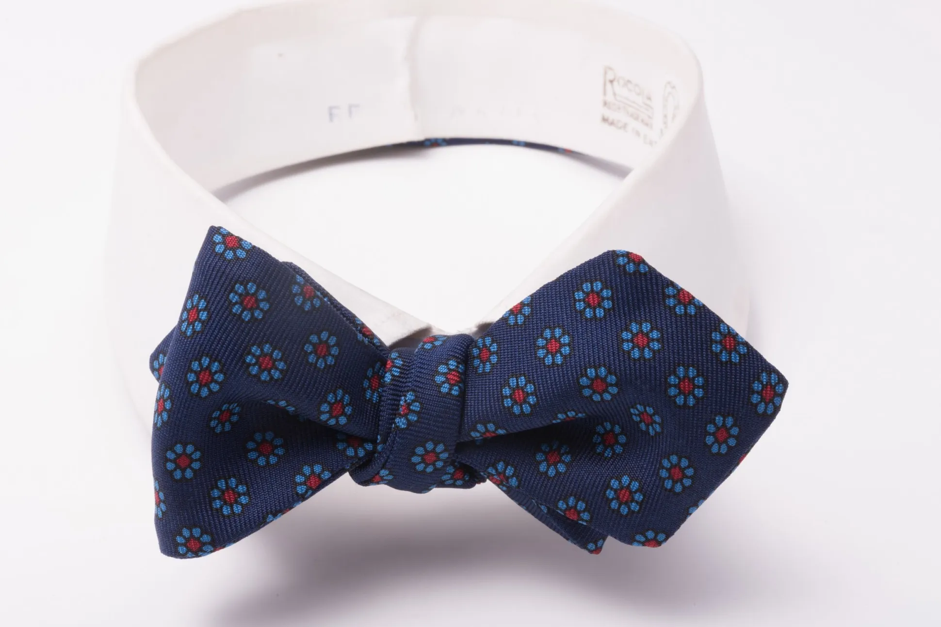Dark Blue Micropattern Madder Silk Bow Tie