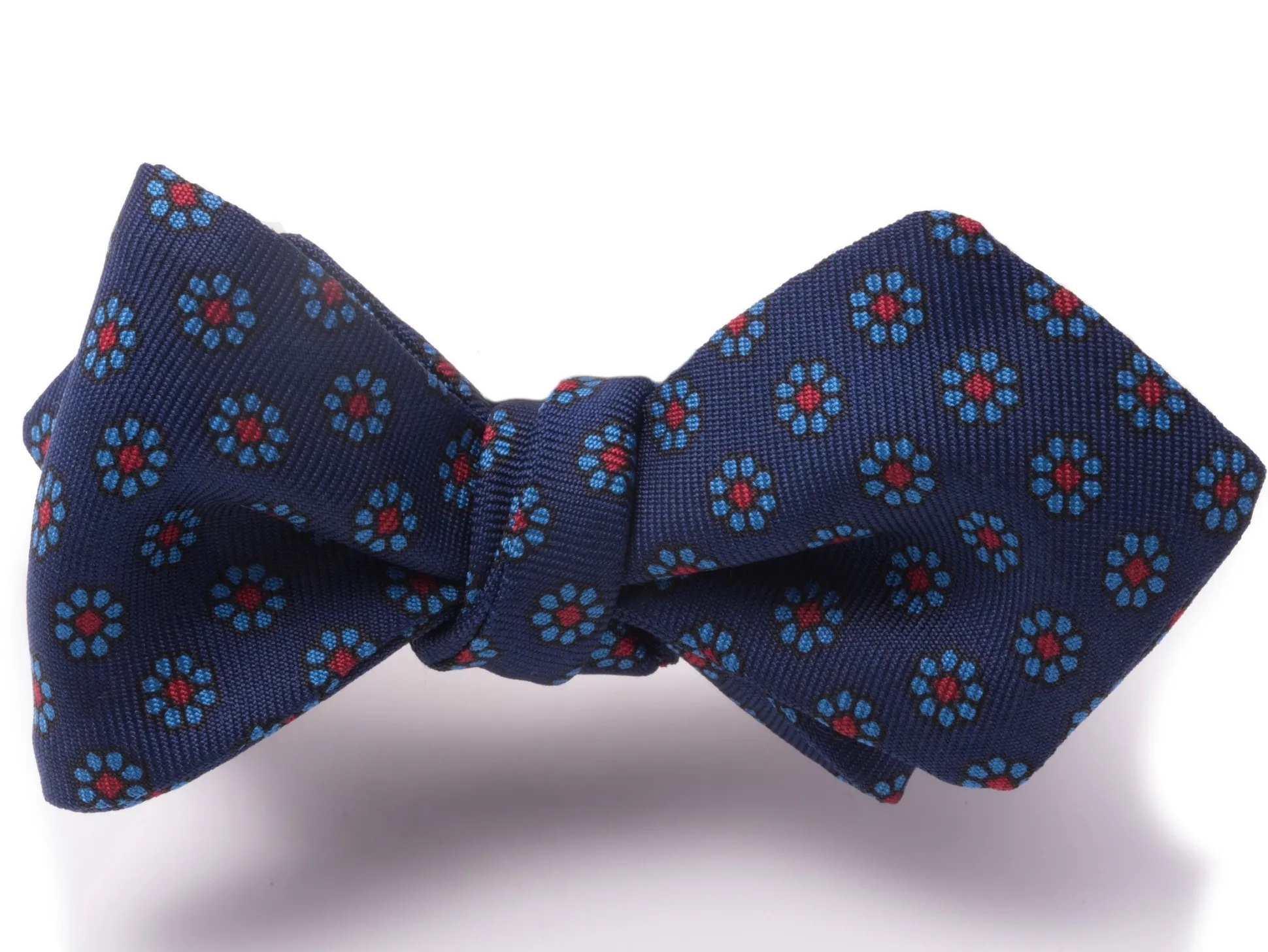 Dark Blue Micropattern Madder Silk Bow Tie
