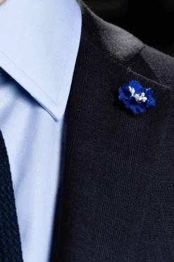 Dark Blue Mini Delphinium Boutonnière Flower