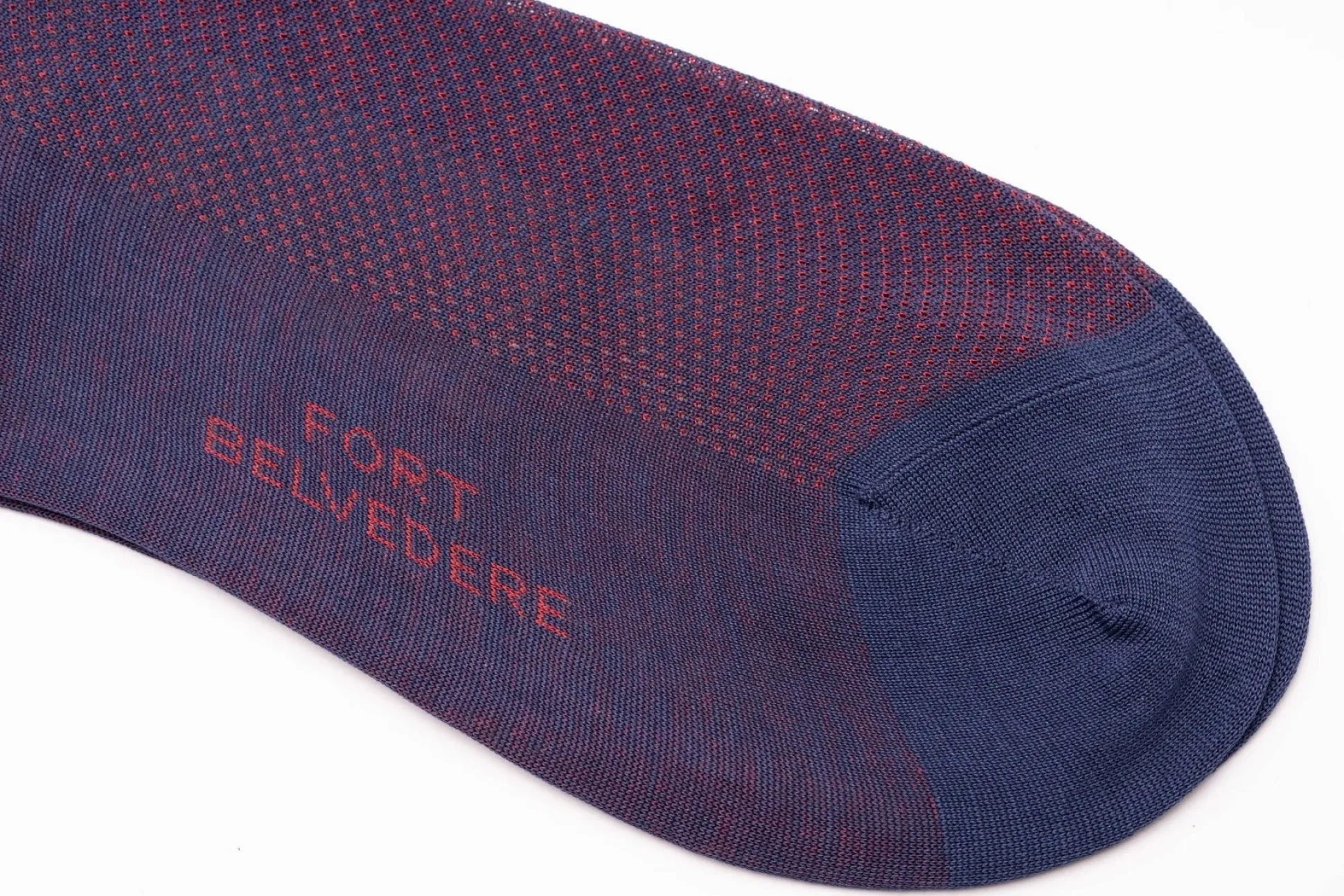 Dark Blue & Red Two-Tone Solid Cotton Socks