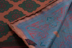 Dark Bronze Diamond & Paisley Madder Silk Pocket Square