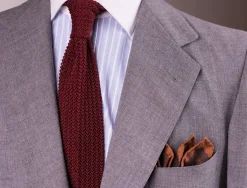 Dark Bronze Diamond & Paisley Madder Silk Pocket Square