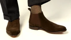 Dark Brown & Beige Shadow Stripe Lightweight Cotton Socks