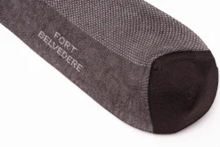 Dark Brown & White Two-Tone Solid Socks