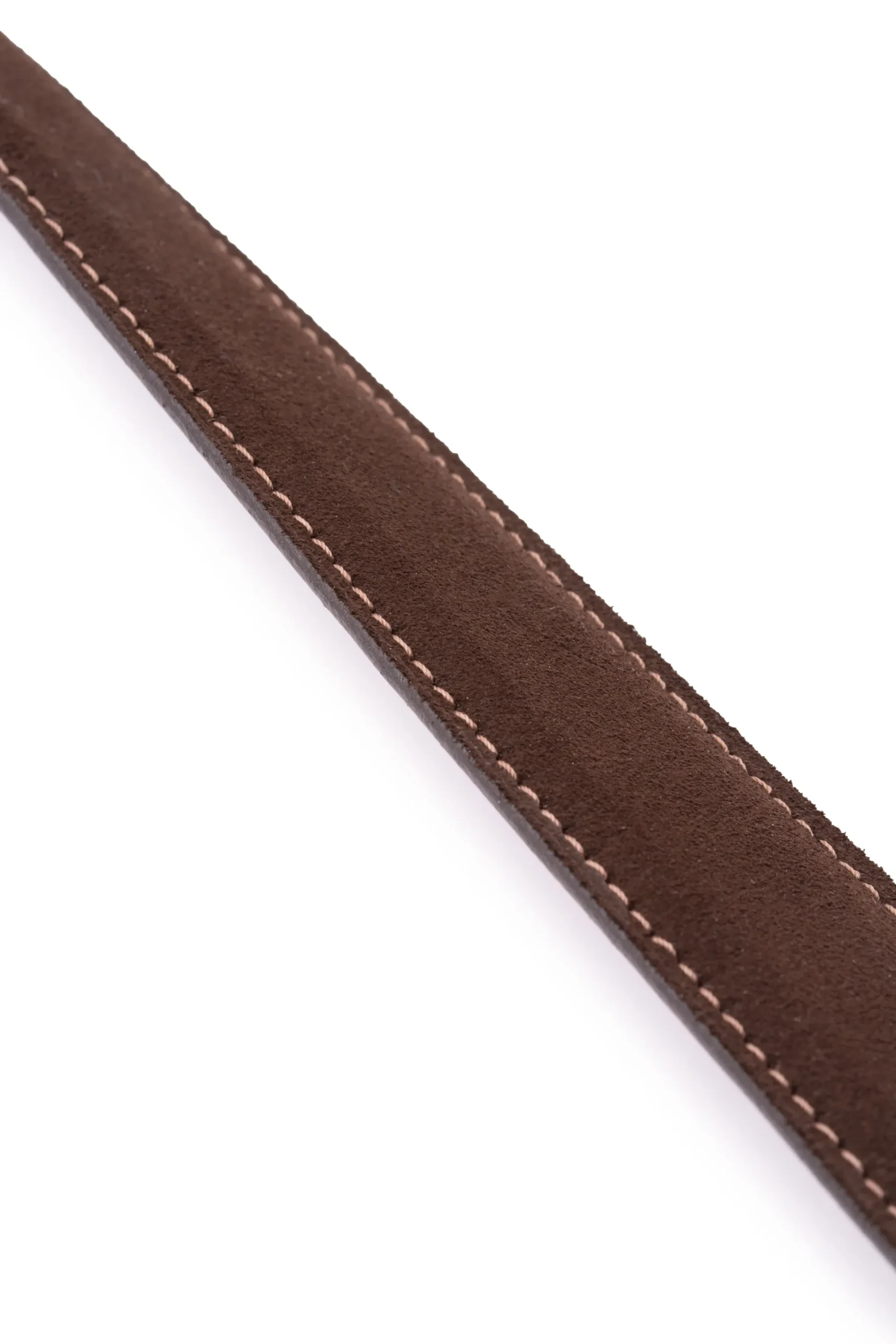 Dark Chocolate Brown Suede Calf Leather Belt