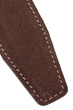 Dark Chocolate Brown Suede Calf Leather Belt