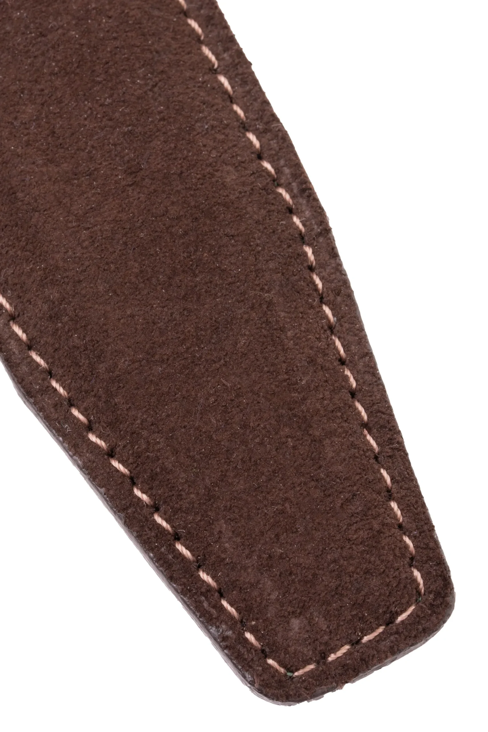 Dark Chocolate Brown Suede Calf Leather Belt