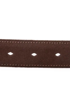 Dark Chocolate Brown Suede Calf Leather Belt