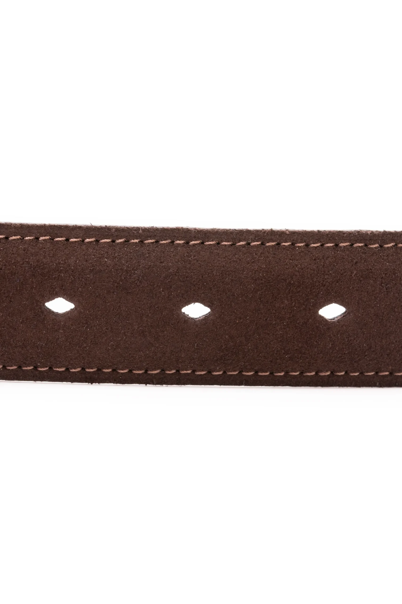 Dark Chocolate Brown Suede Calf Leather Belt