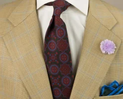 Dark Green & Burgundy Ancient Madder Silk Tie