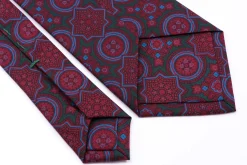 Dark Green & Burgundy Ancient Madder Silk Tie