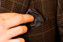 Dark Green Diamond Motif Silk Pocket Square