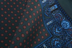Dark Green Dot & Paisley Silk Pocket Square