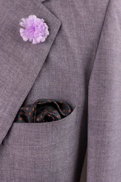 Dark Green Dot & Paisley Silk Pocket Square