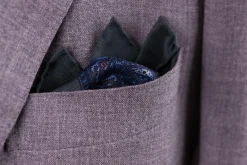 Dark Green Dot & Paisley Silk Pocket Square