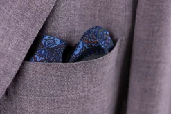 Dark Green Dot & Paisley Silk Pocket Square