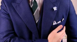 Dark Green & Gray Cashmere Wool Grenadine Tie