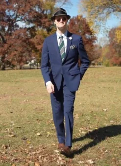 Dark Green & Gray Cashmere Wool Grenadine Tie