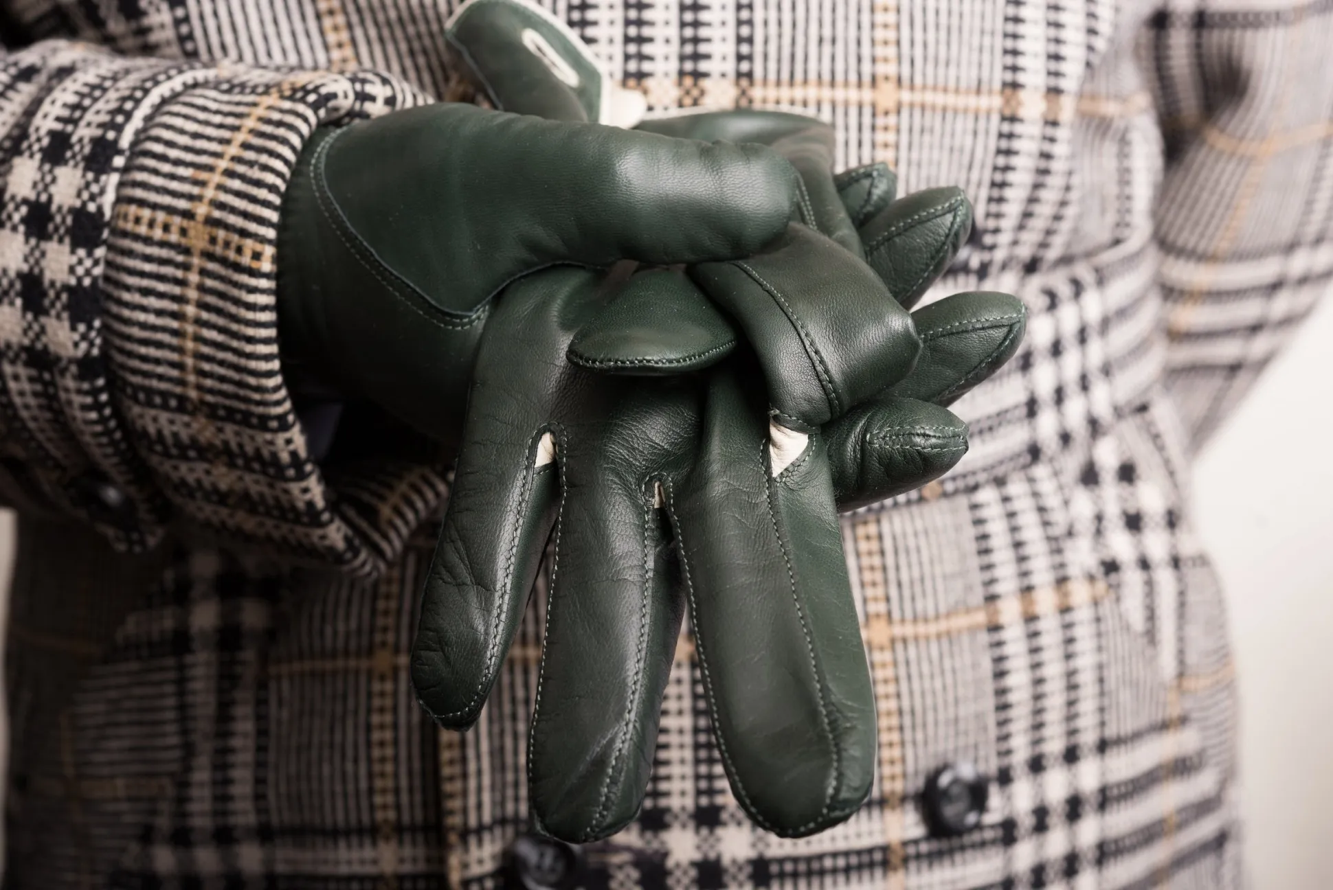 Dark Green Lamb Nappa Gloves